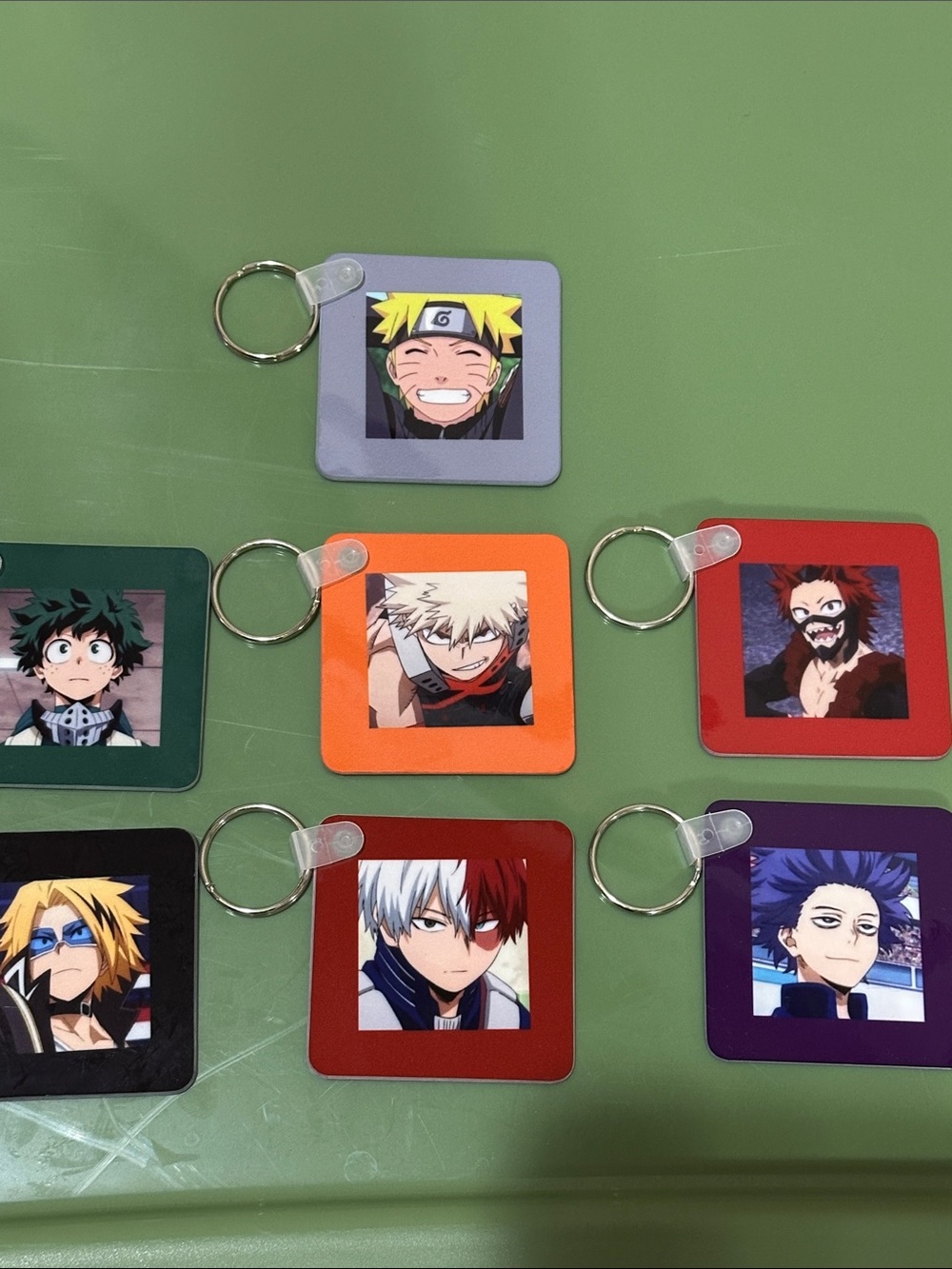 Anime Character Square Keychain Assortment - My Hero Academia & Naruto
